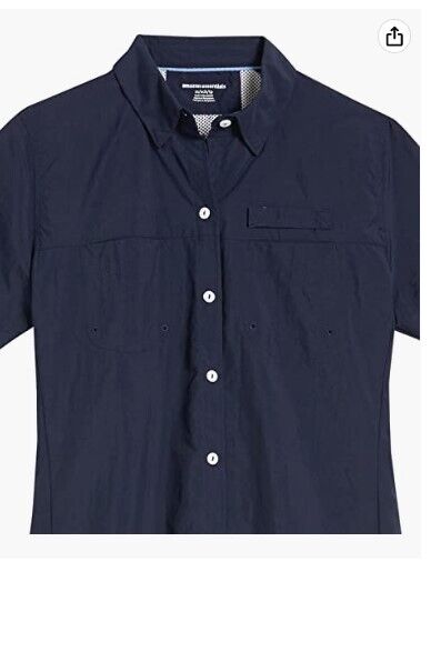 Amazon Essentials Women's Short-Sleeve Classic Fit Outdoor Shirt Chest Pocket M