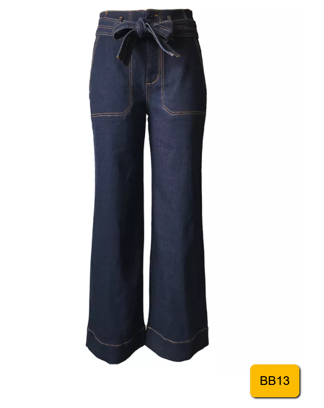 Tinseltown Juniors' Belted Wide-Leg Jeans Rinse Indigo Size 14