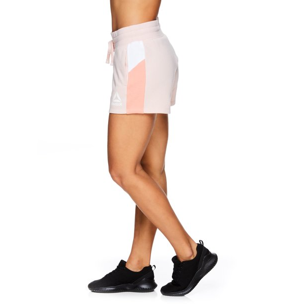 Women’s Reebok athletic relaxed shorts color block blue, Sepia Rose XXL