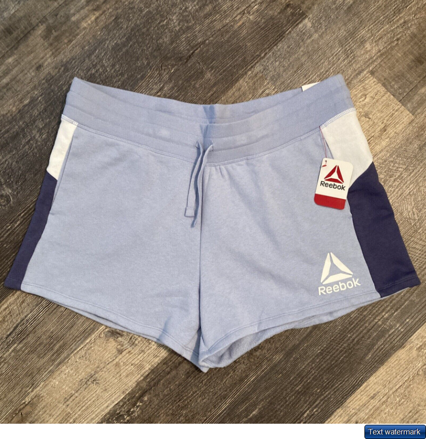 Women’s Reebok athletic relaxed shorts color block blue, white XXL ,XXXL
