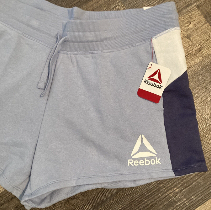 Women’s Reebok athletic relaxed shorts color block blue, white XXL ,XXXL