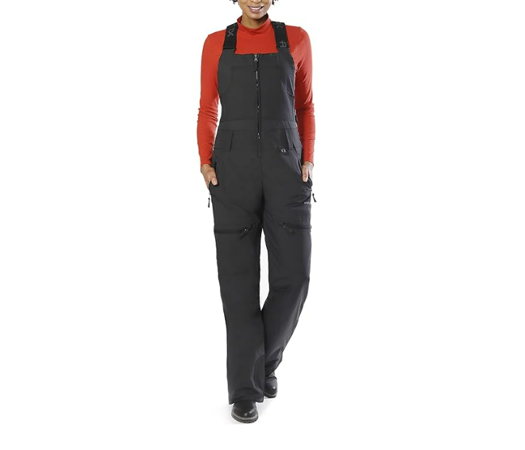 Arctix Womens Eco Friendly Traverse Bib Overalls Black, 3X (24-26W) 31" Inseam