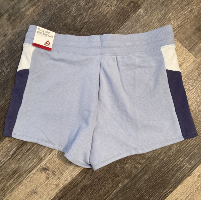 Women’s Reebok athletic relaxed shorts color block blue, white XXL ,XXXL