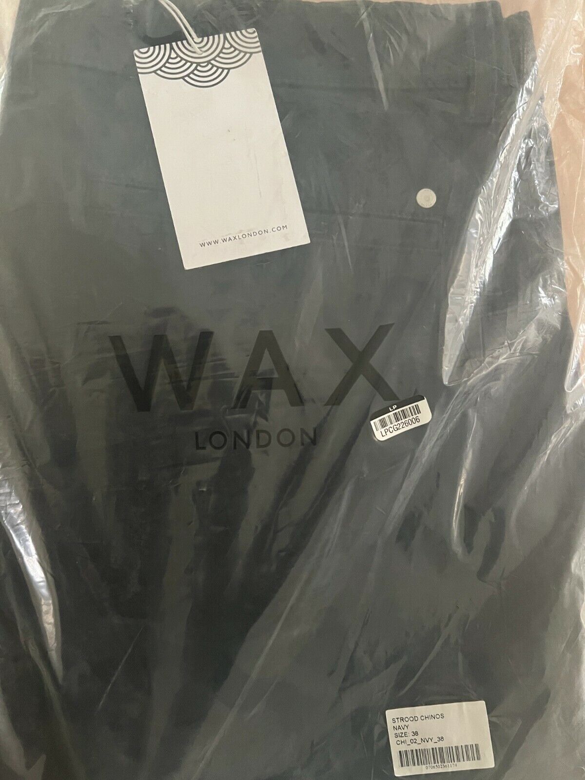 Wax London Clothing Strood Chinos Navy 38Wx32L