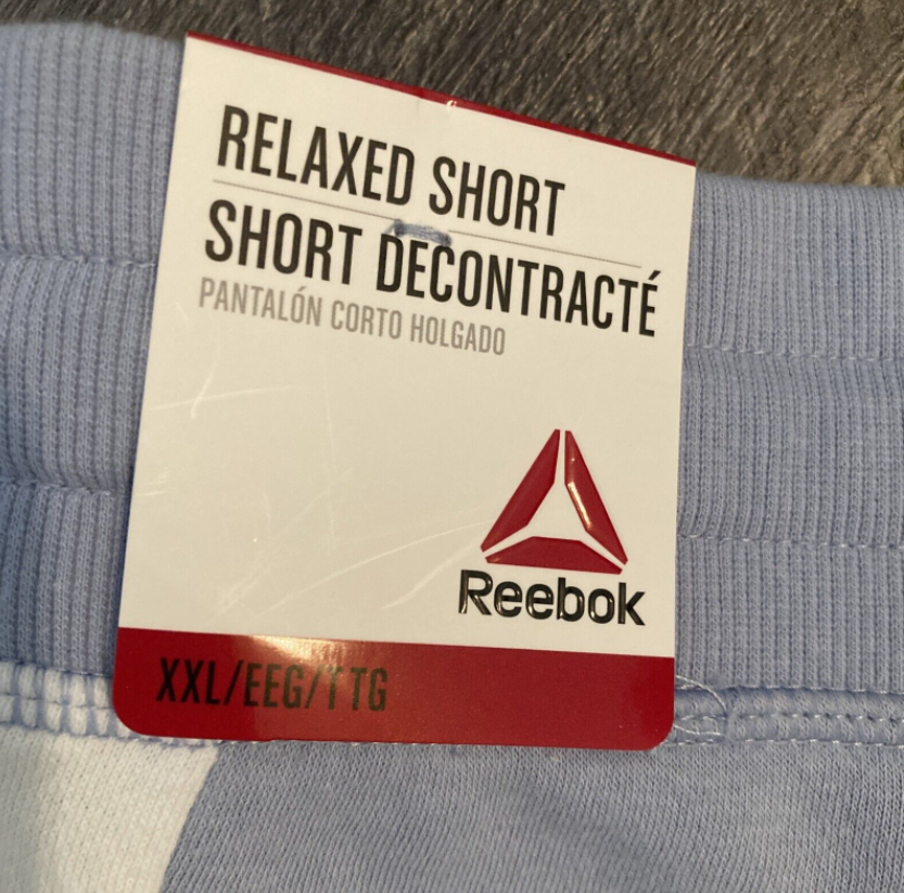 Women’s Reebok athletic relaxed shorts color block blue, white XXL ,XXXL