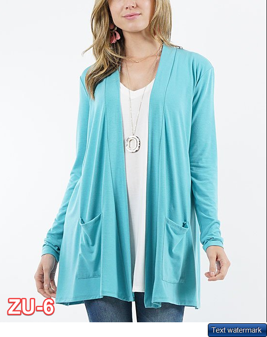 Ash Mint Slouchy Pocket Open Cardigan - Plus 2X