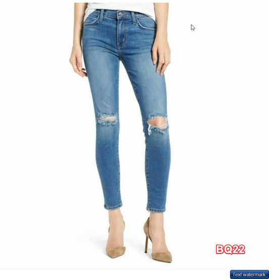 Current/Elliott The Stiletto Ripped Skinny Jeans 2 Year Destroyed 24 Blue NWT