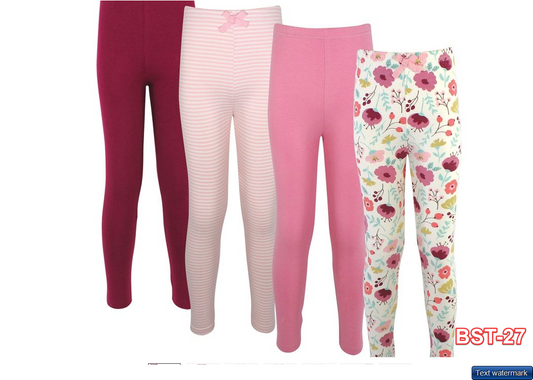 Touched by Nature Girls' and Women Organic Cotton Leggings, BOTANICAL, 0-3 M,4PK