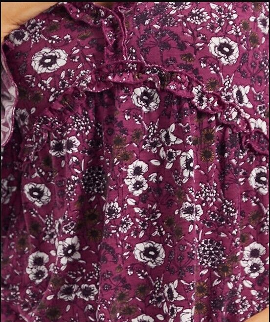 Suzanne Betro Weekend Ruffle-Trim V-Neck Empire-Waist Top - Women XL $77