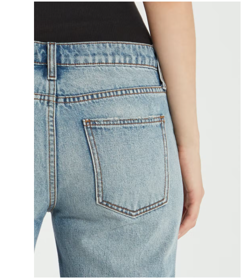 Current/Elliott The Turnt Fling Mid Rise Studded Straight Leg Jean Sz30/ 27 $278