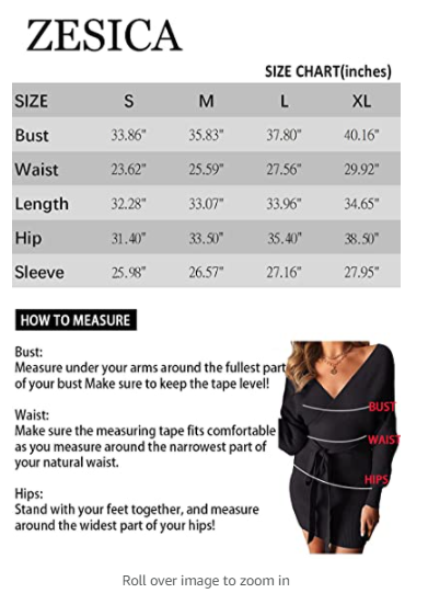 ZESICA Women's Long Batwing Sleeve Wrap V Neck Knitted Backless Bodycon Pullover