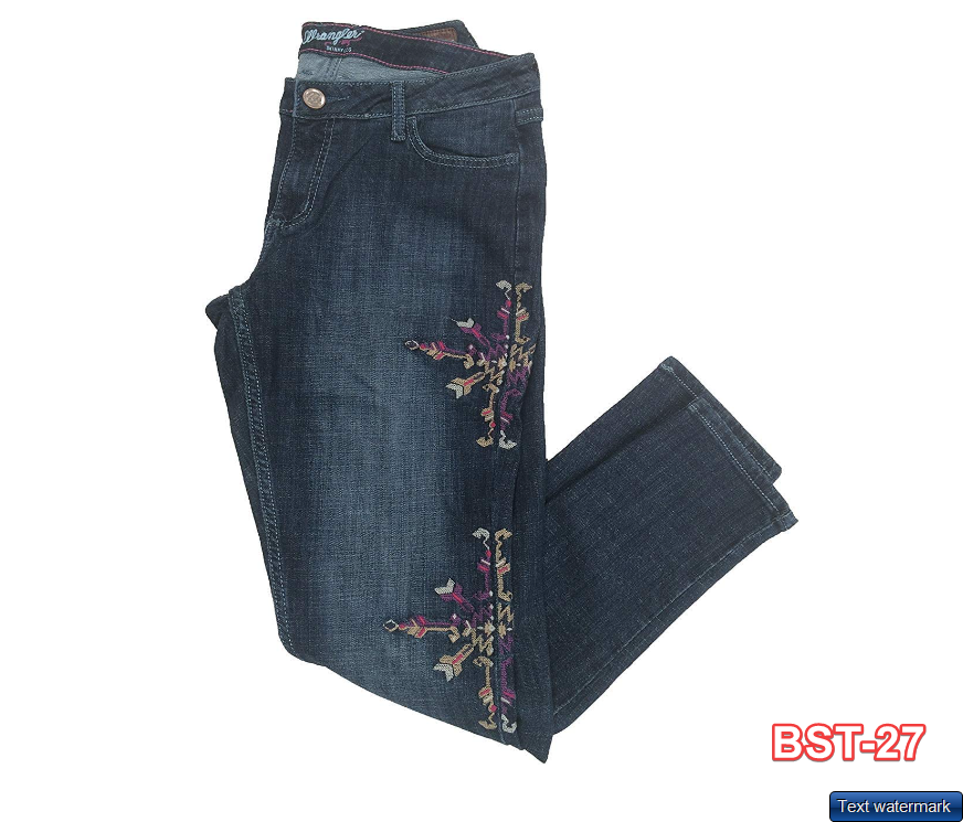 Wrangler Women's Premium Patch Mae Embroidered Skinny Jean (30x30, Deep Indigo)
