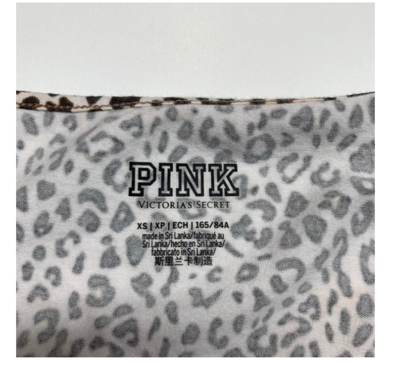 Victorias Secret PINK Leopard Bodysuit Size XS Long Sleeves Lightweight