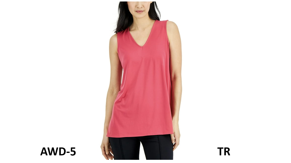 Alfani Women's Sleeveless V-Neck Tunic Top Berry Haze (Berry Haze, Size Small)