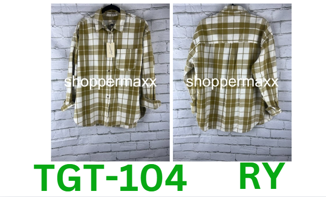 Women's Long Sleeve Flannel Button-Down Shirt - Universal Thread Mustard/White,M