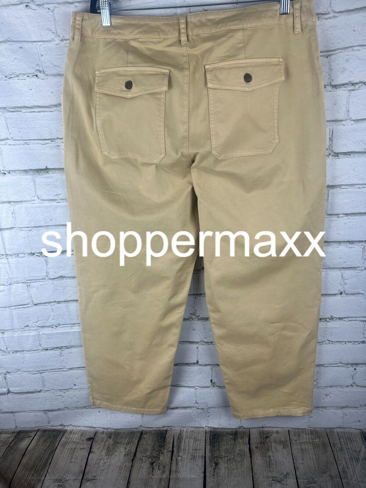 Women's High-Rise Barrel Leg Pants - Universal Thread, Tan, 17
