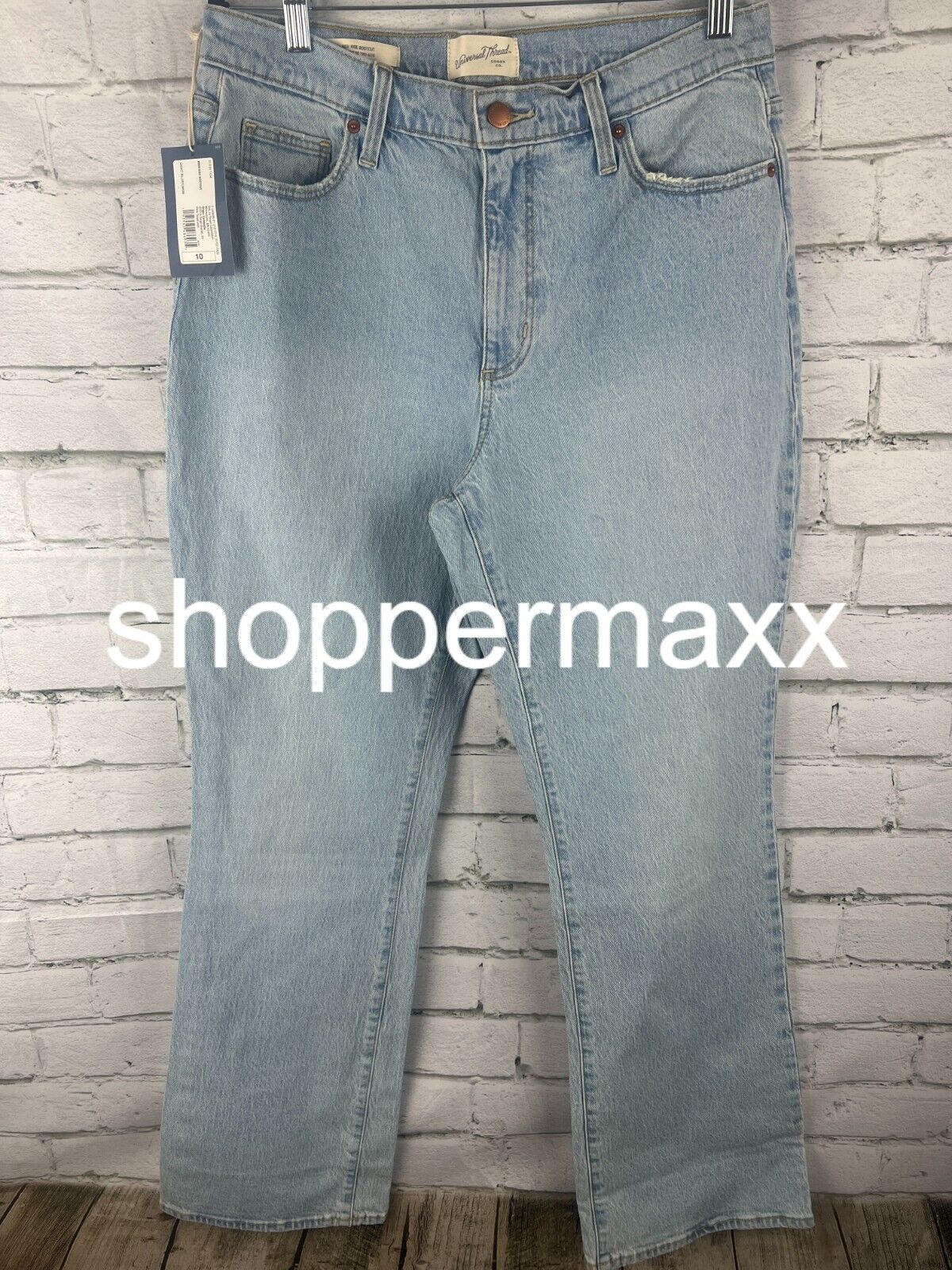 WOMEN'S HIGH-RISE VINTAGE BOOTCUT JEANS - UNIVERSAL THREAD, LIGHT BLUE, 10