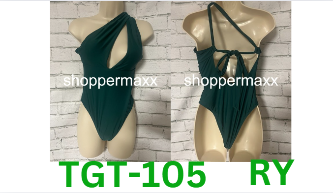 Women's One Shoulder Plunge Cut Out One Piece Swimsuit - Shade & Shore, Green, S