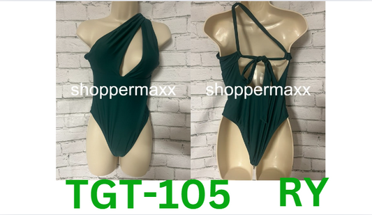 Women's One Shoulder Plunge Cut Out One Piece Swimsuit - Shade & Shore, Green, S