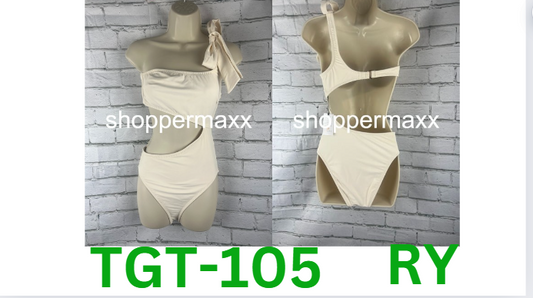 Womens One Shoulder Bow Cut Out One Piece Swimsuit - Shade & Shore, Off-White, S