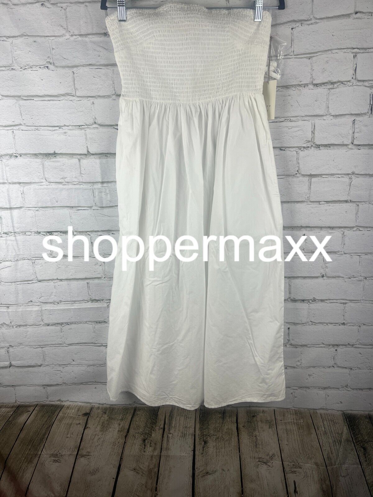 Women's Strapless Smocked Tube Sundress - A New Day, White, S