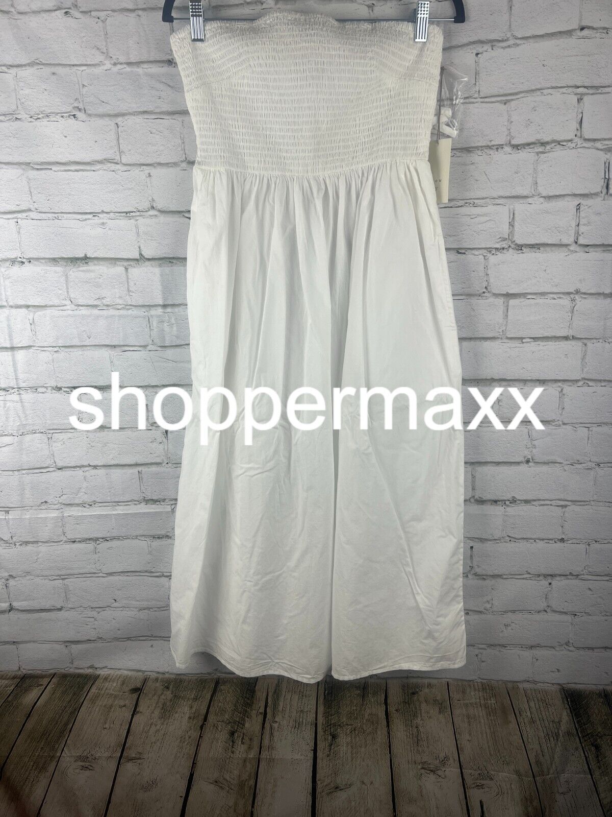 Women's Strapless Smocked Tube Sundress - A New Day, White, S
