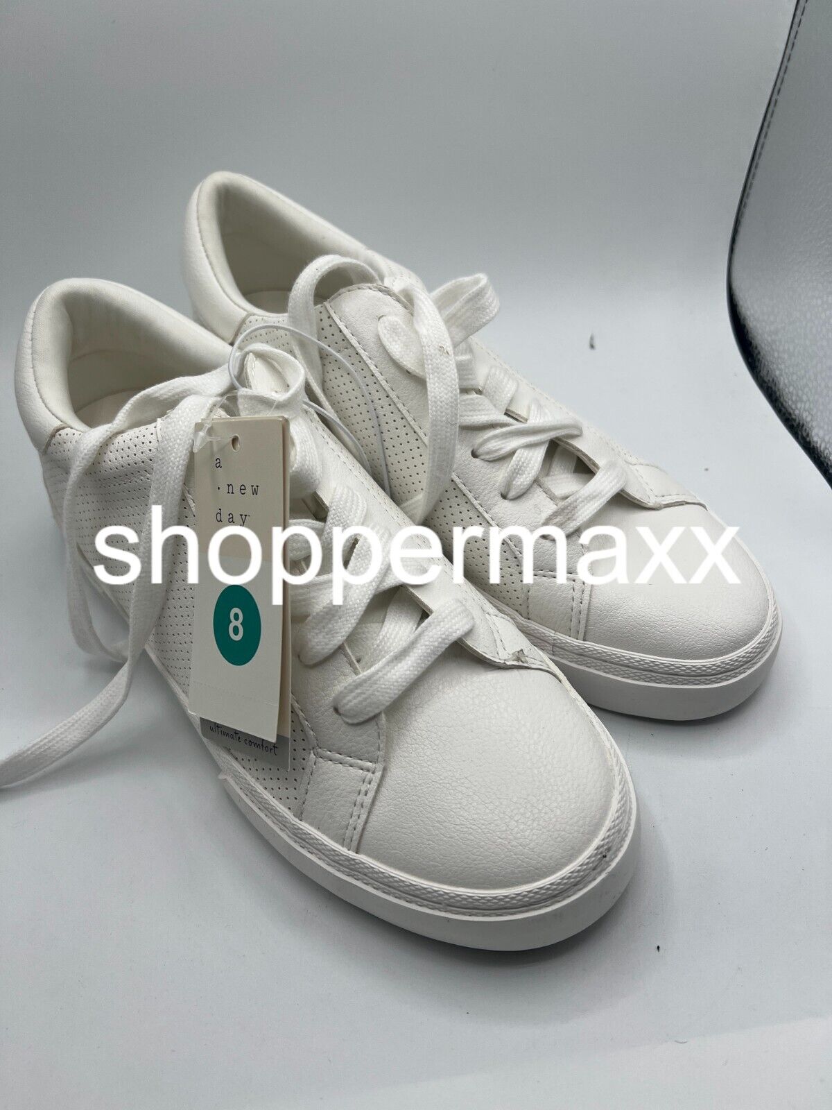 Women's Maddison Sneakers with Memory Foam Insole - A New Day, WHITE, 8