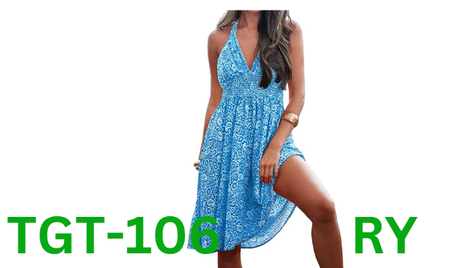 CUPSHE Women's Paisley Print Halter Sleeveless Midi Dress A Line Self, L