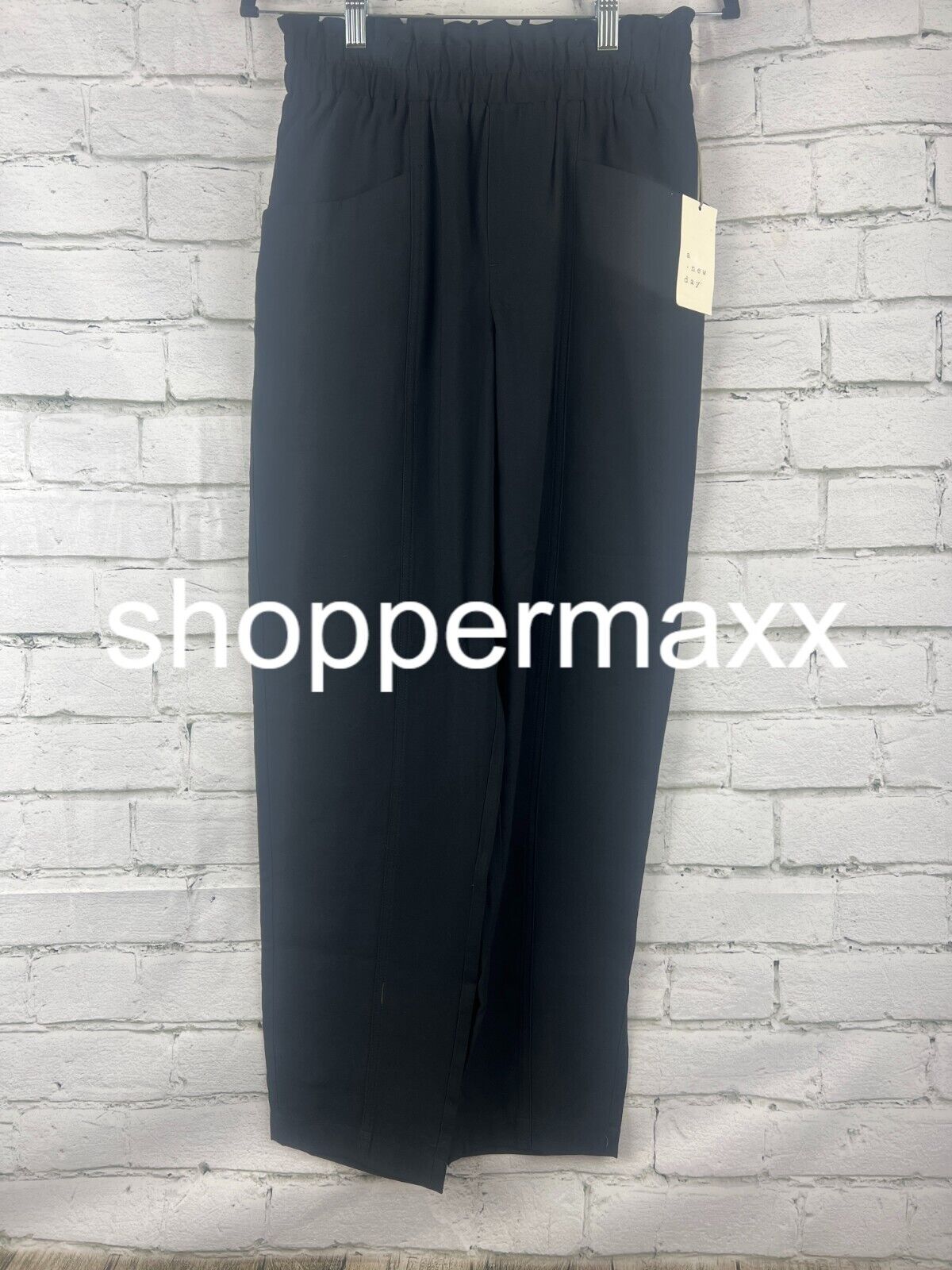 Women's High-Rise Tapered Ankle Pull-On Pants - A New Day, Black, S