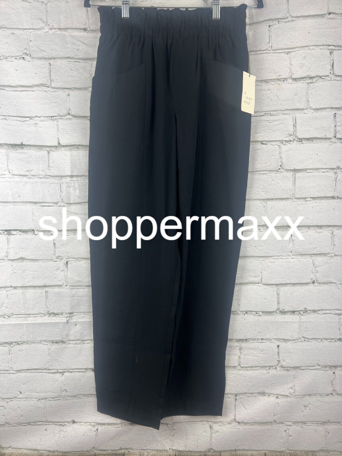 Women's High-Rise Tapered Ankle Pull-On Pants - A New Day, Black, S