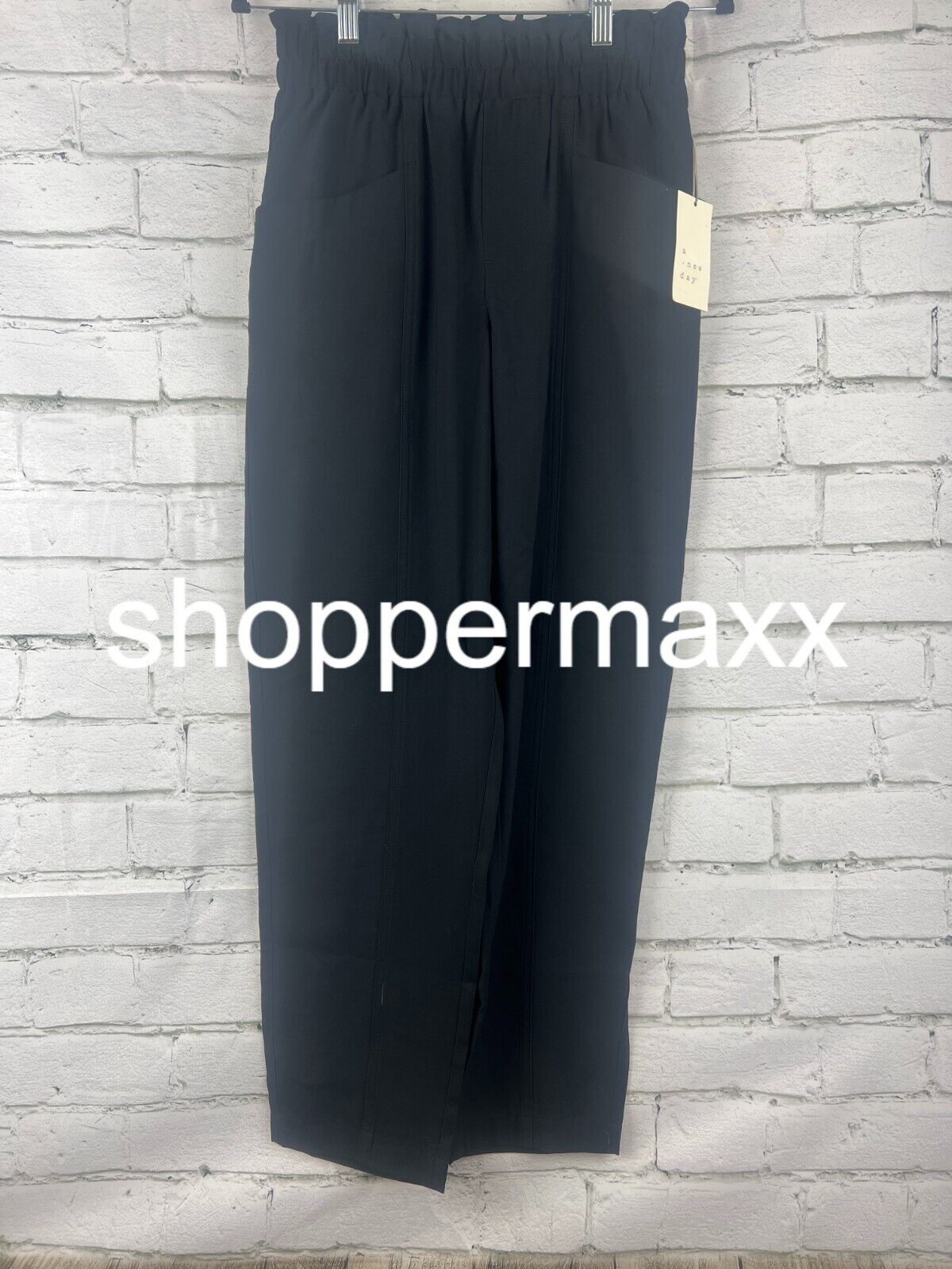 Women's High-Rise Tapered Ankle Pull-On Pants - A New Day, Black, S