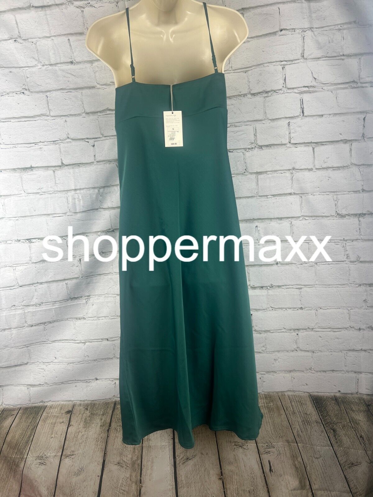 A New Day, Women's Slip Tank Dress Adjustable Straps Forest, Green, M