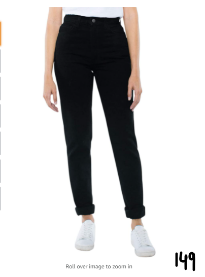 American Apparel Women's High-Waist Jean, black, 30W/32