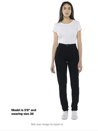 American Apparel Women's High-Waist Jean, black, 30W/32