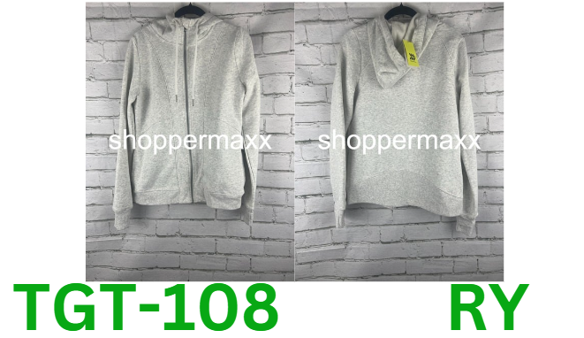 Women's Fleece Full Zip Hoodie - All In Motion, Heathered Gray, M
