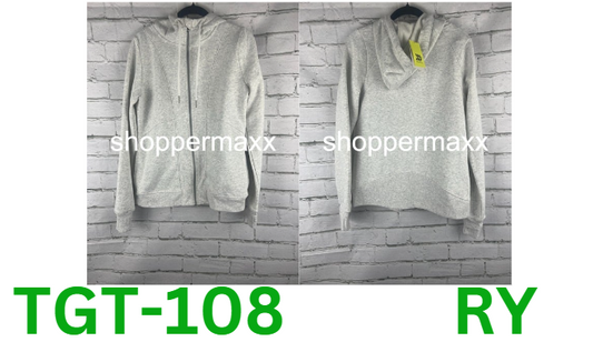 Women's Fleece Full Zip Hoodie - All In Motion, Heathered Gray, M