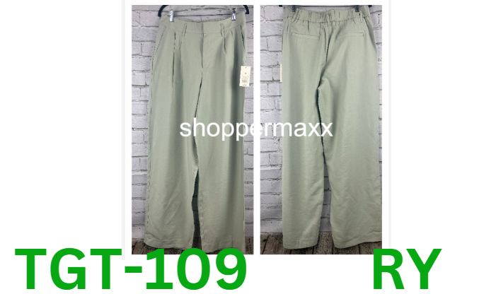 Women's High-Rise Straight Trousers - A New Day, Light Green, 10