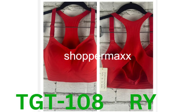 Women's High Support Embossed Racerback Sports Bra - All In Motion, Coral red, S