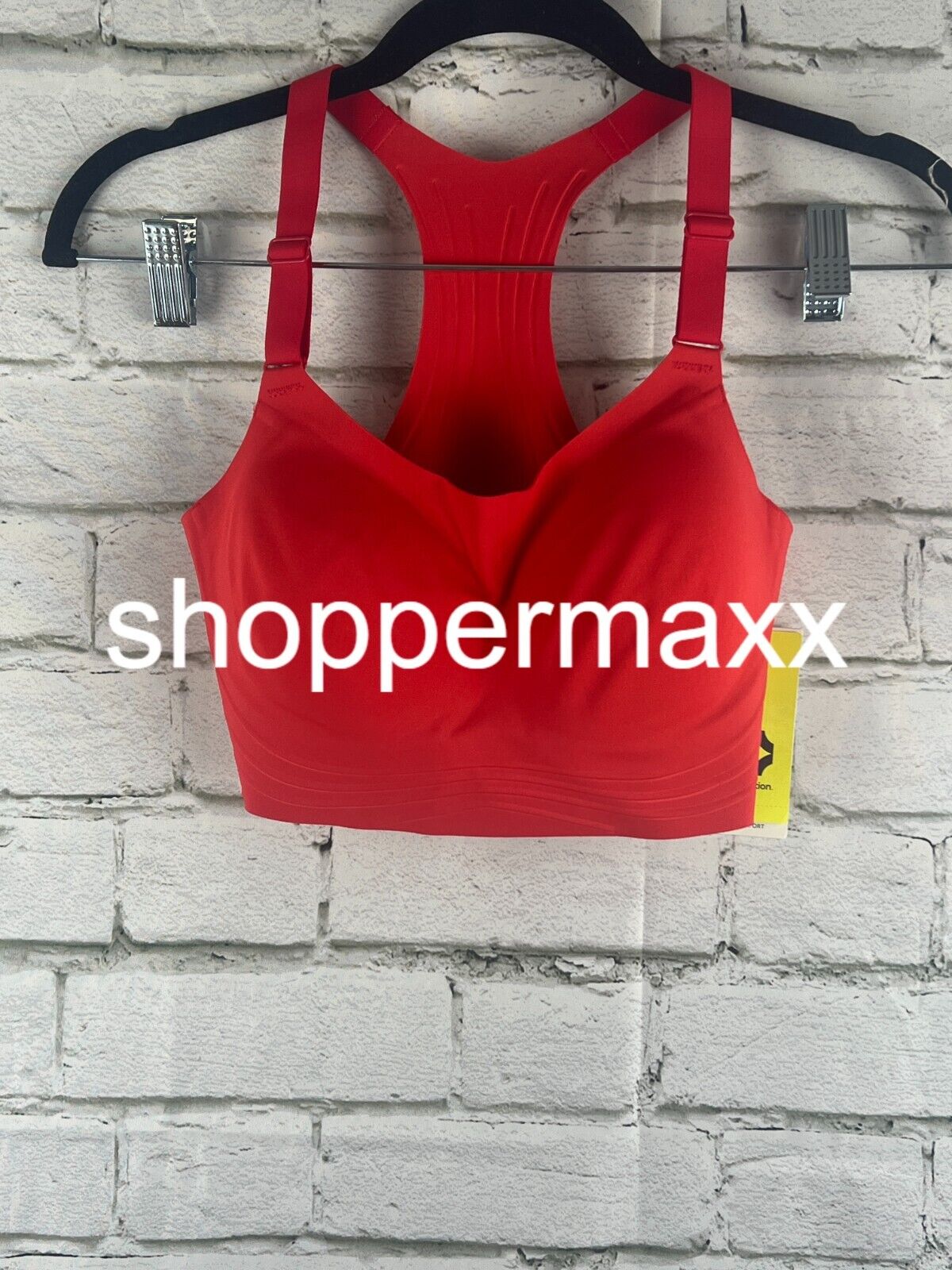 Women's High Support Embossed Racerback Sports Bra - All In Motion, Coral red, S