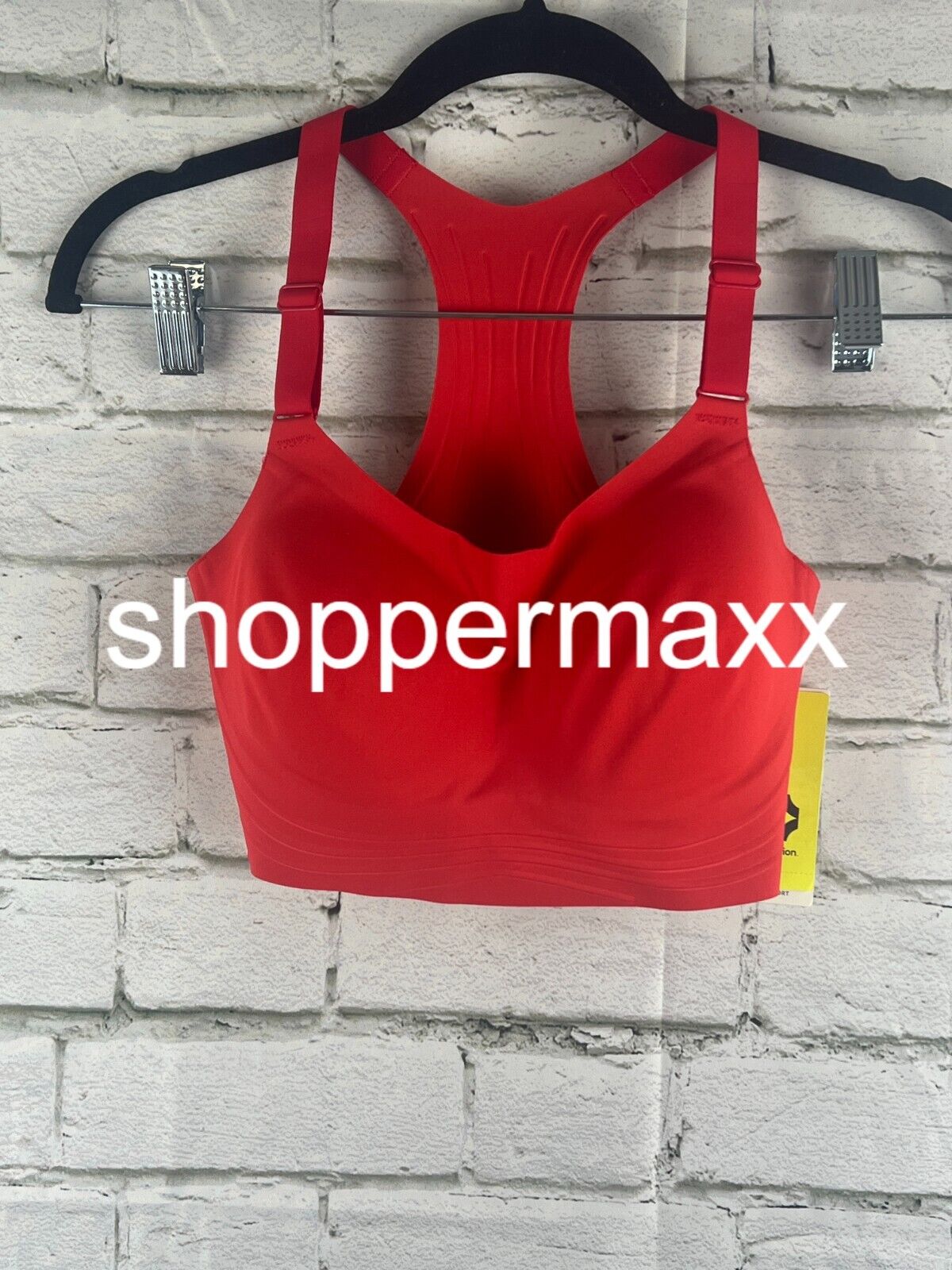 Women's High Support Embossed Racerback Sports Bra - All In Motion, Coral red, S