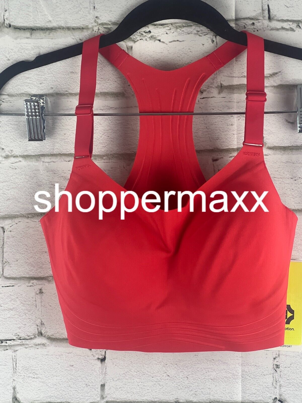 Women's High Support Embossed Racerback Sports Bra - All In Motion, Coral red, S