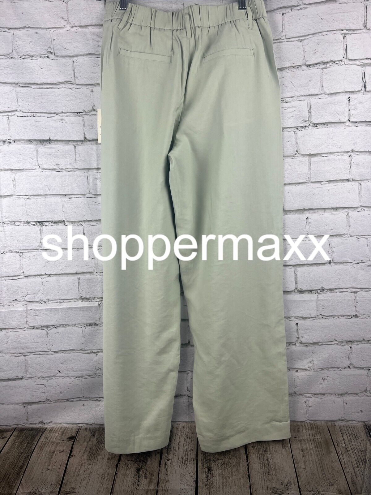 Women's High-Rise Straight Trousers - A New Day, Light Green, 10
