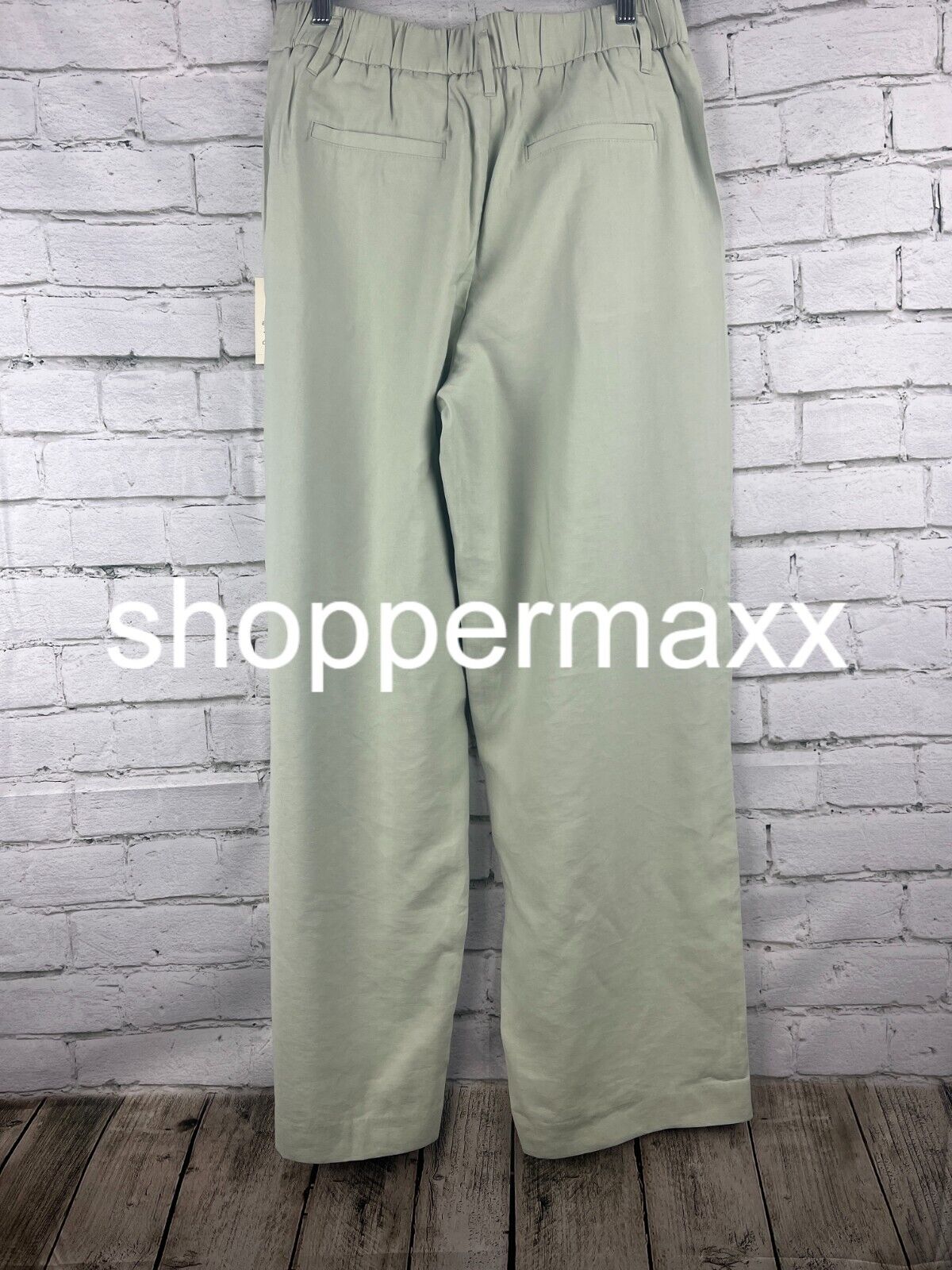 Women's High-Rise Straight Trousers - A New Day, Light Green, 10