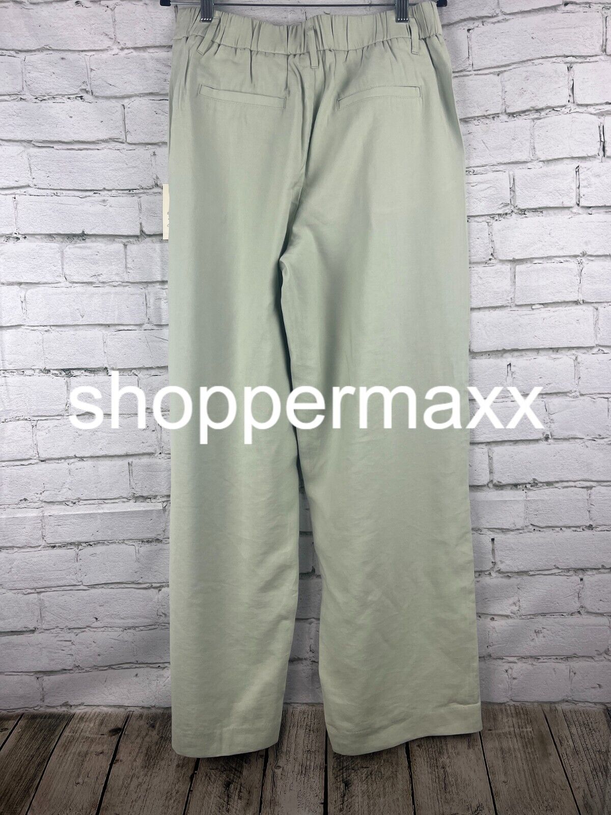 Women's High-Rise Straight Trousers - A New Day, Light Green, 10