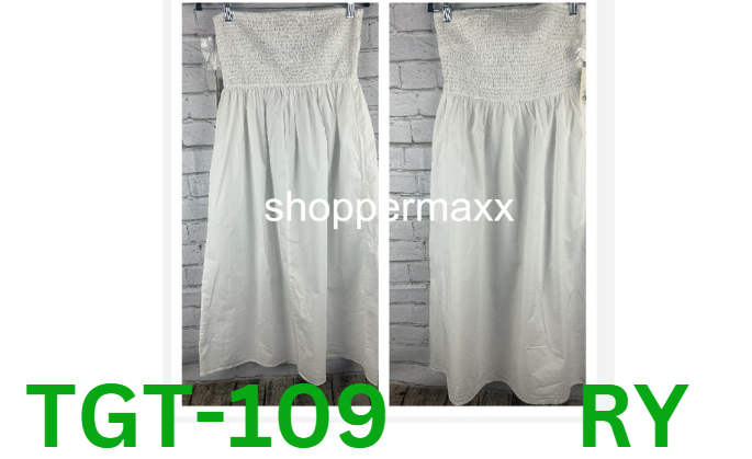 Women's Strapless Smocked Tube Sundress - A New Day, White, S