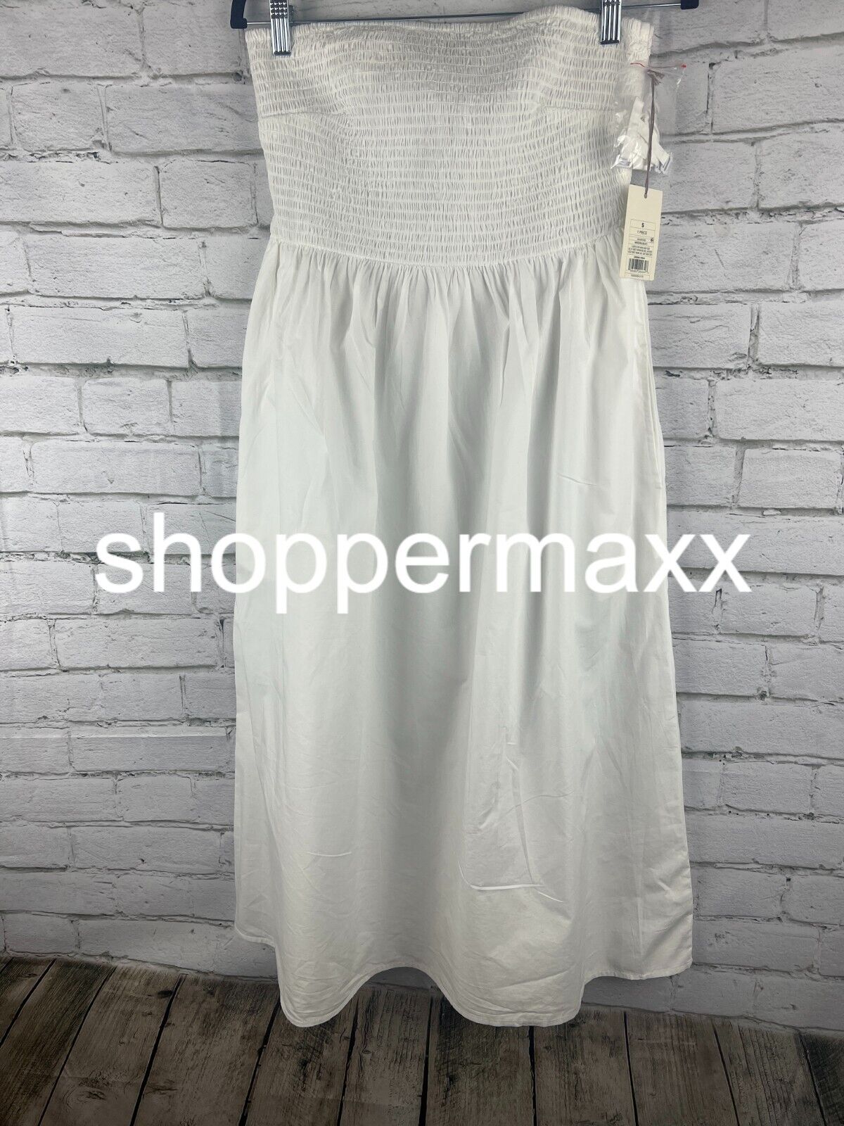 Women's Strapless Smocked Tube Sundress - A New Day, White, S