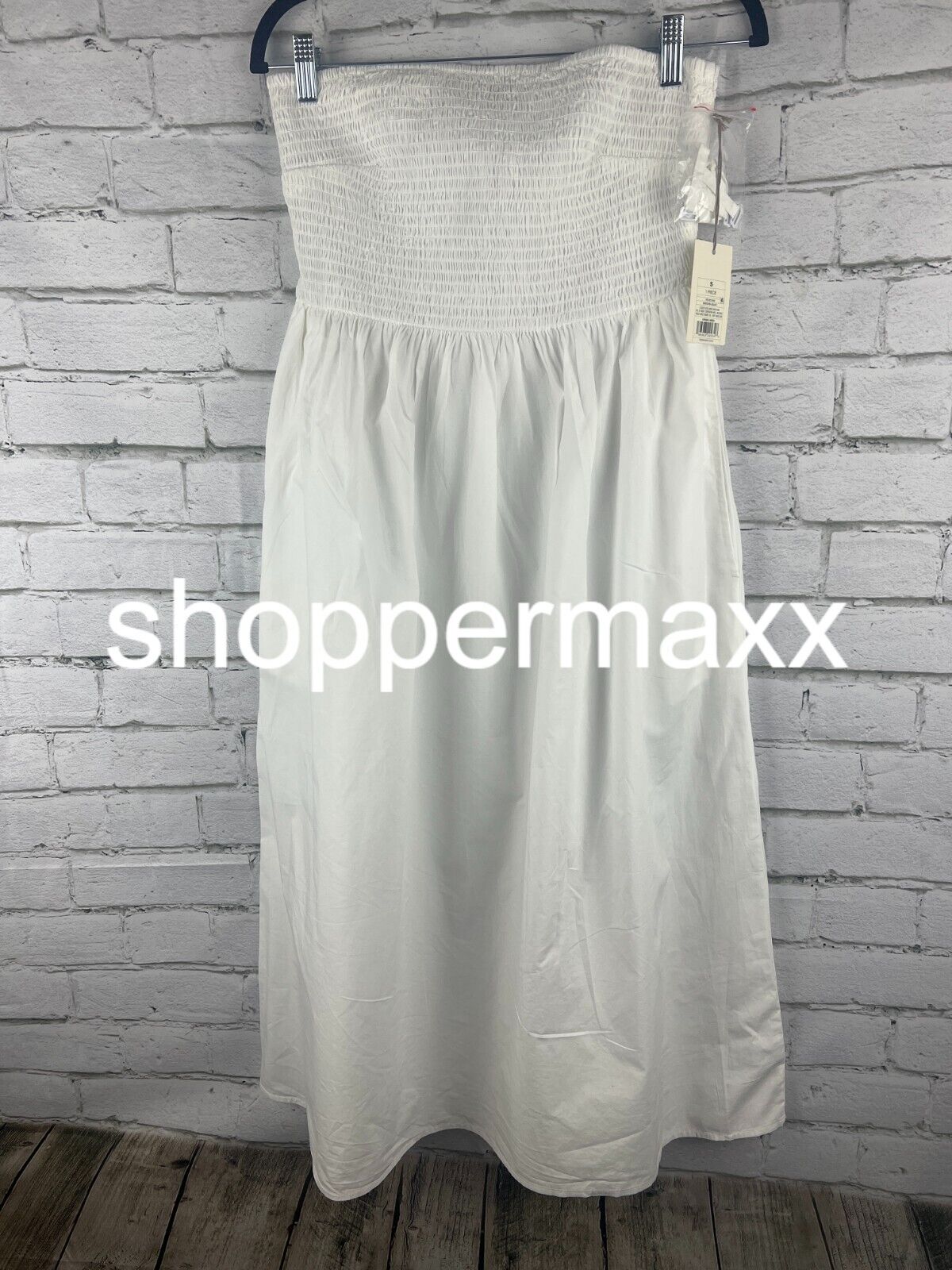 Women's Strapless Smocked Tube Sundress - A New Day, White, S