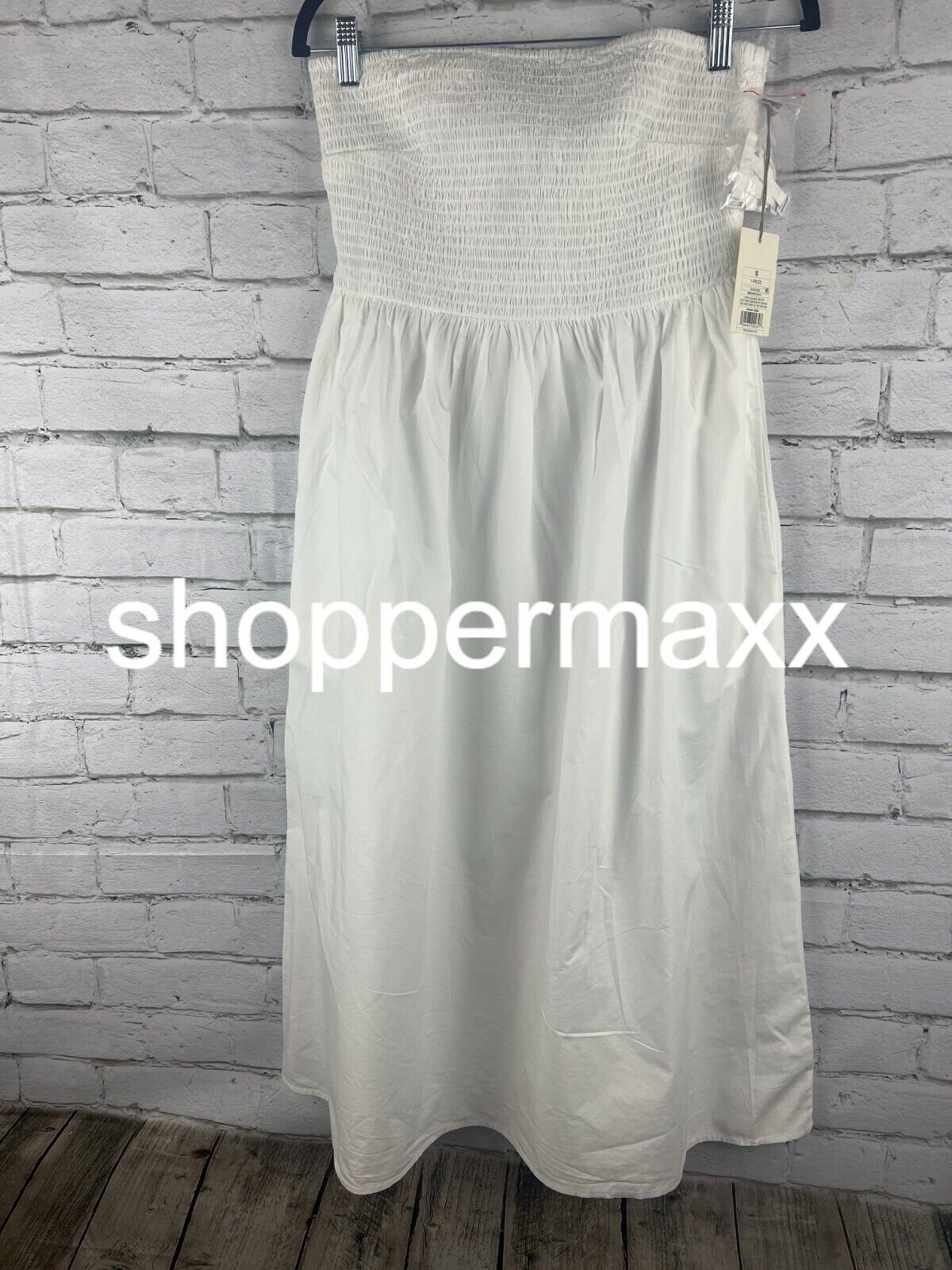 Women's Strapless Smocked Tube Sundress - A New Day, White, S