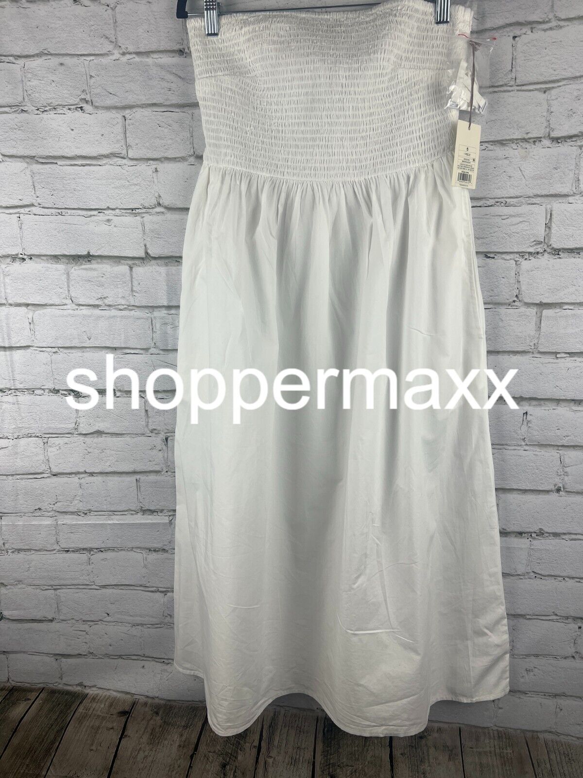 Women's Strapless Smocked Tube Sundress - A New Day, White, S