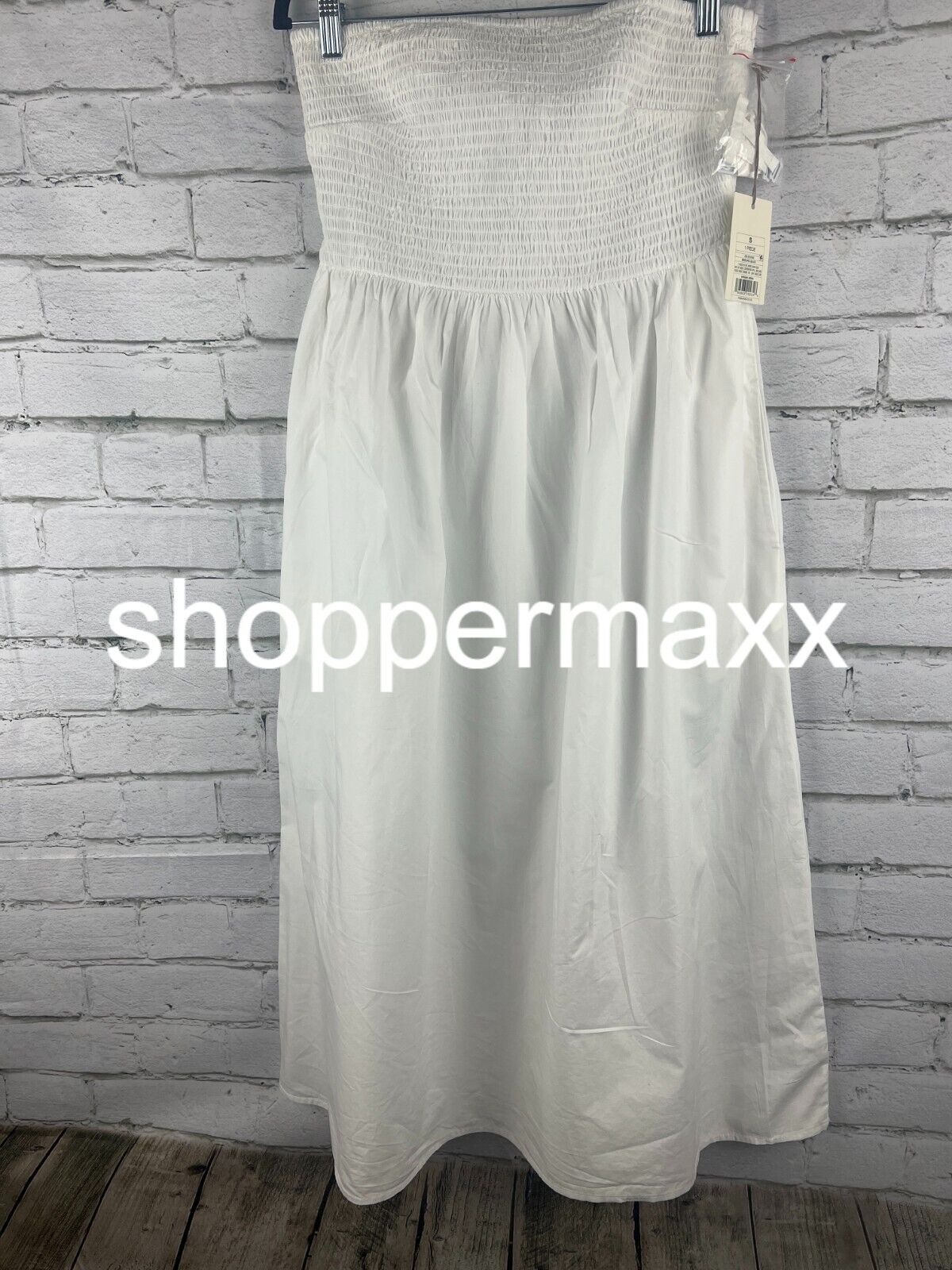 Women's Strapless Smocked Tube Sundress - A New Day, White, S